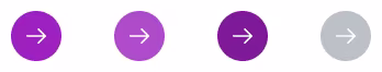 Four navigation arrows: filled, tonal, outlined and disabled.